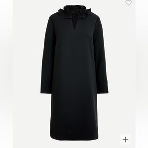 Ruffleneck black shift dress